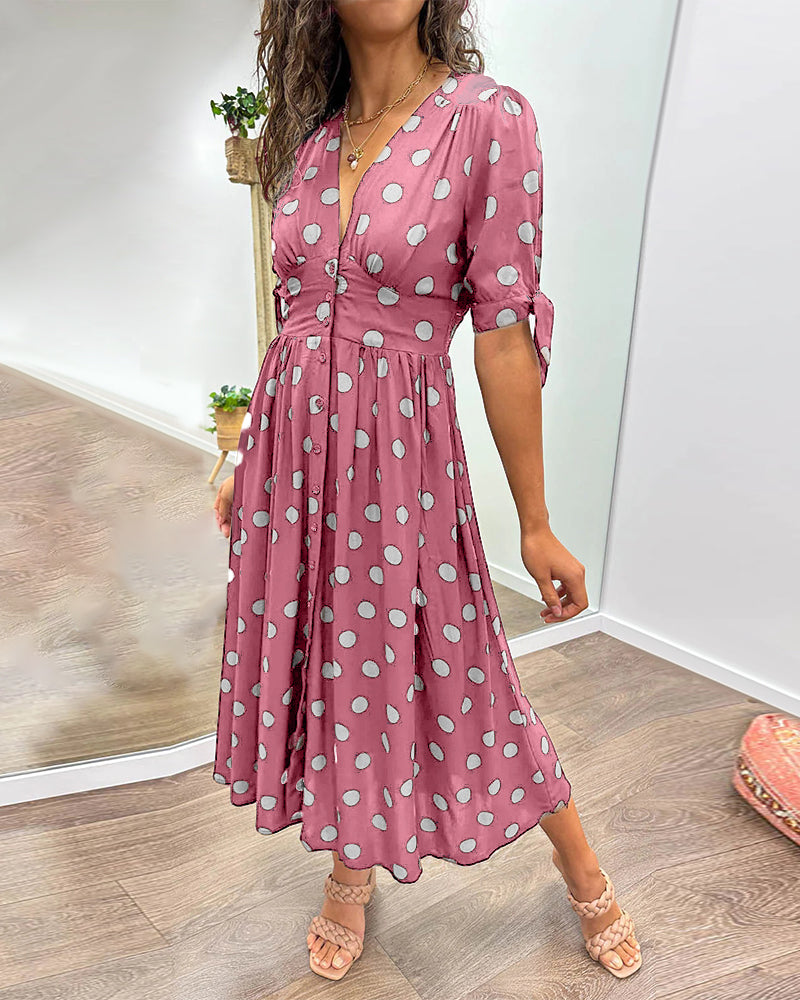 Monique™ | Élégante Robe à Pois