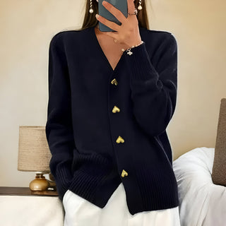 Cardigan Élégant Ciara™ avec Boutons en Cœur