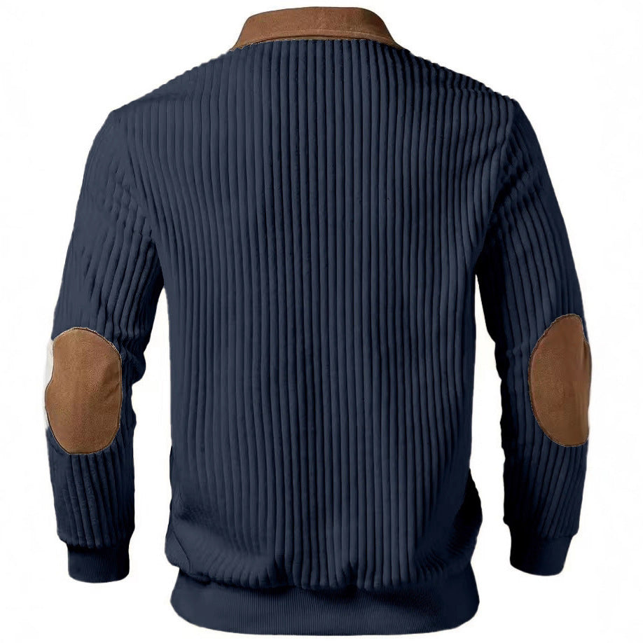 Pull côtelé Harrington à quart de zip
