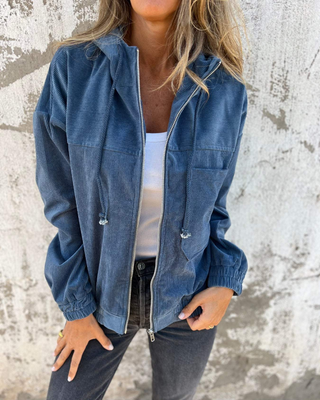Danna - Veste en velours côtelé à capuche avec zip