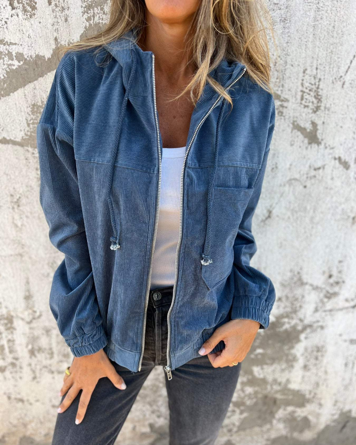 Danna - Veste en velours côtelé à capuche avec zip