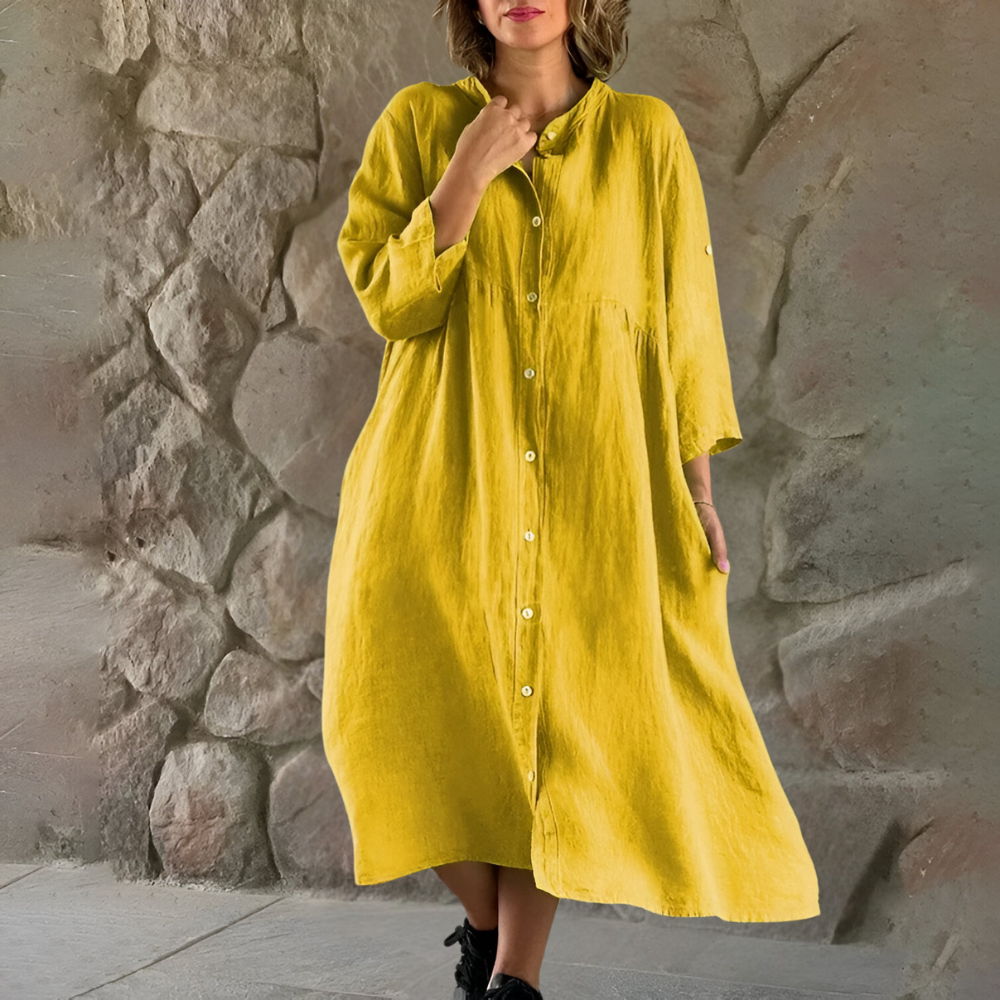 Isa™ | Chemise-robe en coton-lin