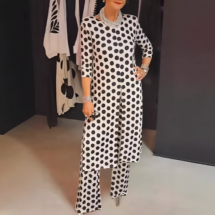 Jeanne™ | Ensemble Deux Pièces à Motif Pois Enjoués