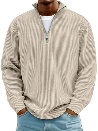 LEVI | Pull côtelé zippé