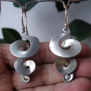 Boucles d'oreilles spirales vintage en argent