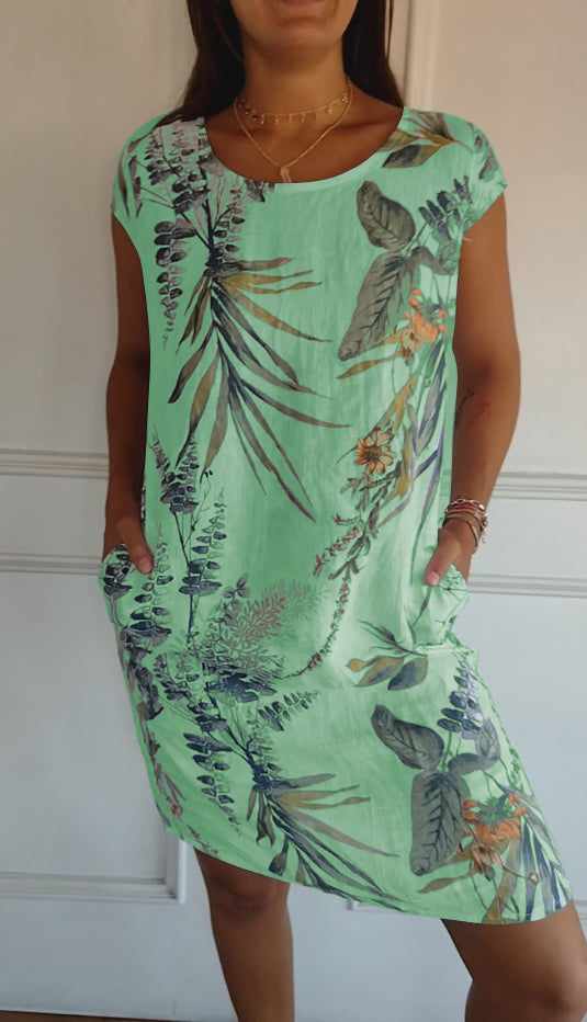 Florine™ | Robe Botanique à Col Rond