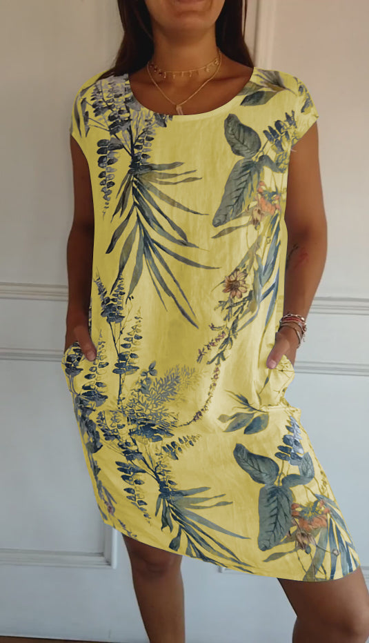 Florine™ | Robe Botanique à Col Rond