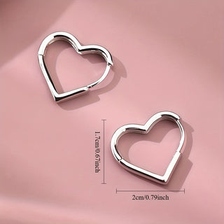 Boucles d'oreilles en forme de cœur en acier inoxydable doré