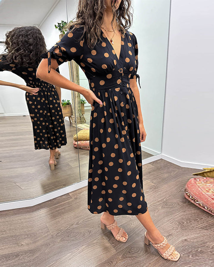 Monique™ | Élégante Robe à Pois