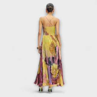 Kiara - Maxi robe avec imprimé Ikat multicolore