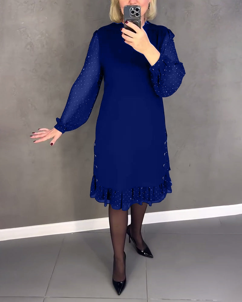 Gisèle™ | Élégante robe à pois à manches longues