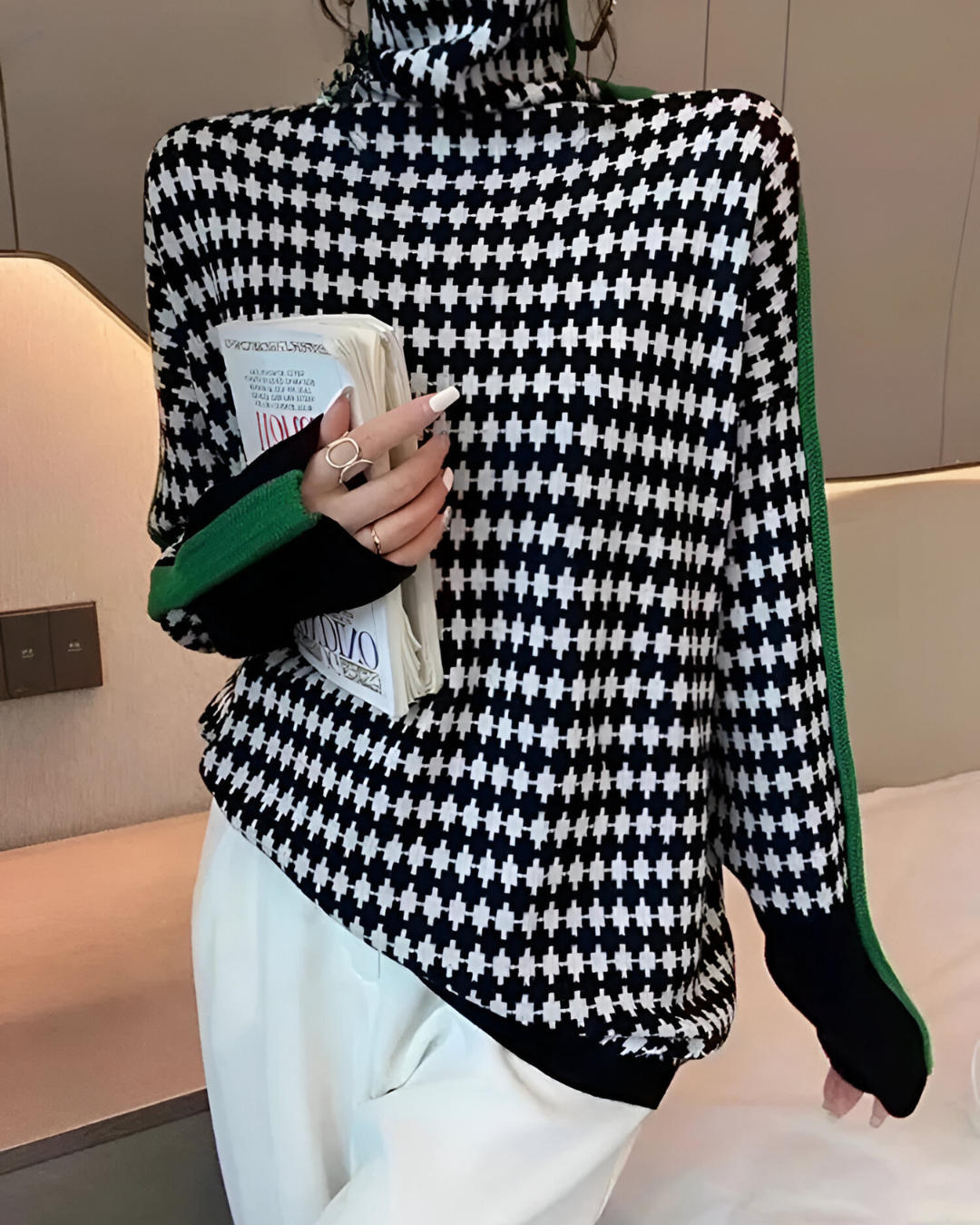 Vera™ | Pull à col haut avec motif en losanges
