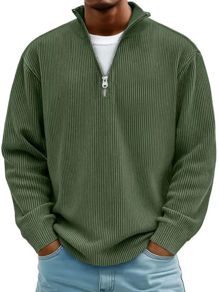 LEVI | Pull côtelé zippé
