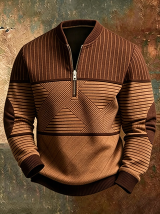 ELIOTT | PULL DEMI ZIP GÉOMÉTRIQUE