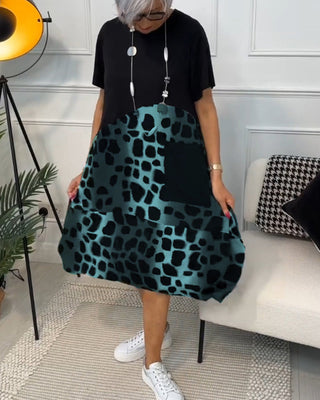 Naomi™ | Robe Décontractée à Imprimé avec Col Rond