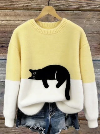 Carine | Pull Oversize Élégant avec Chat