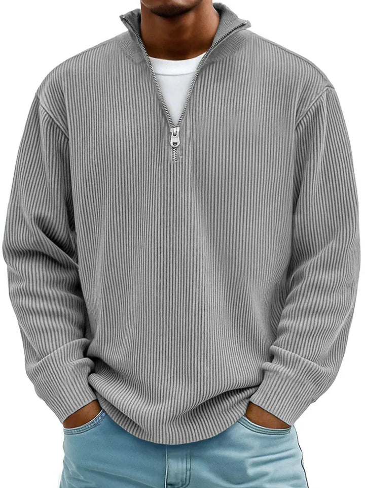 LEVI | Pull côtelé zippé