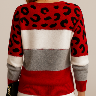 Emily™ | Pull en tricot à motif léopard