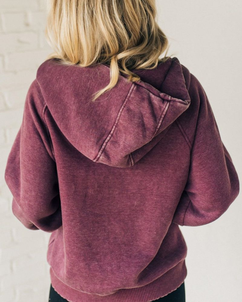 Clare - Sweat à Capuche en Fleece Lavé à l'Acide