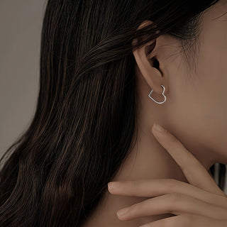 Boucles d'oreilles en forme de cœur en acier inoxydable doré