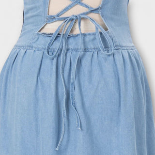 Lux - Robe sans manches en denim bleu