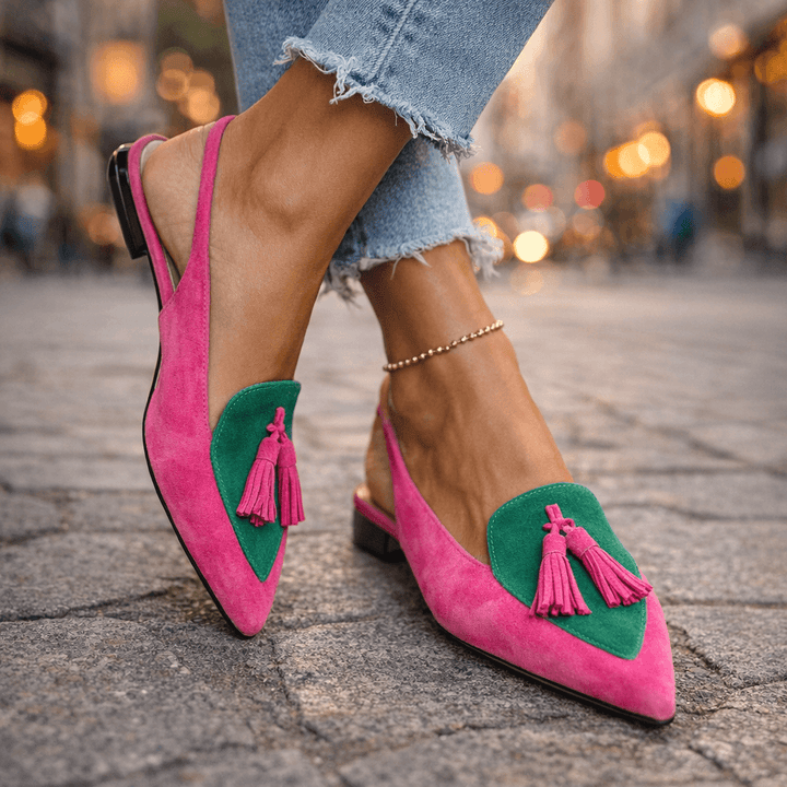 Eliza | Sandales à lanières et à pompons