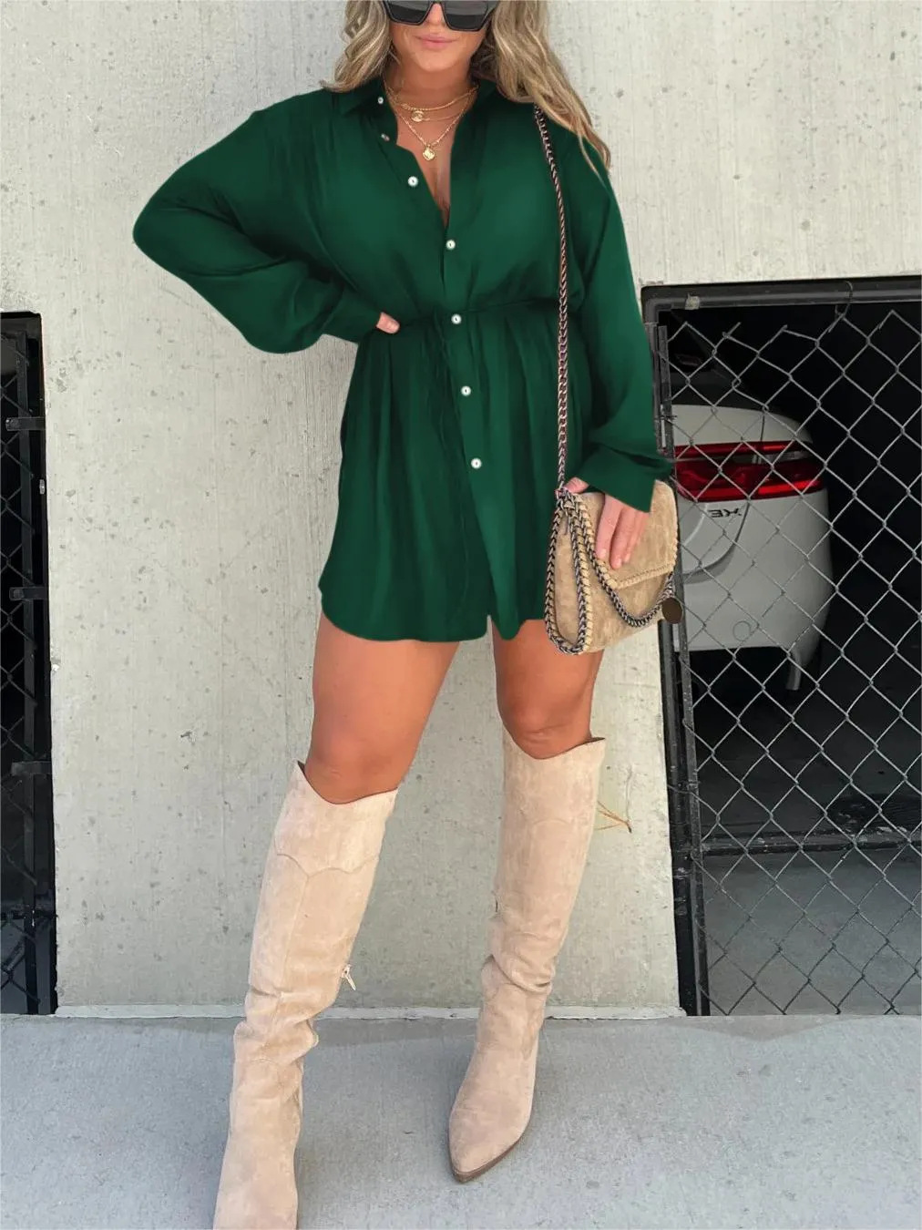 Flavie™ | Tendance Robe Courte en Satin