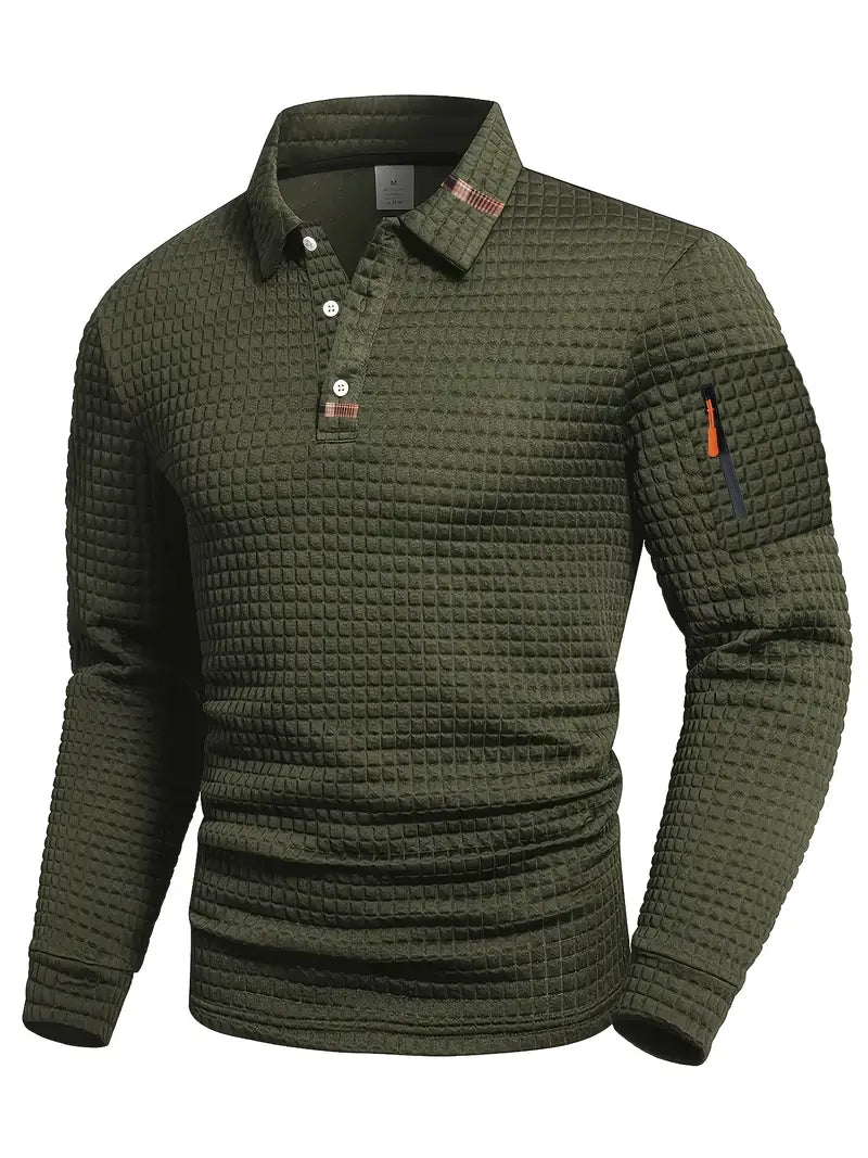 Vincent™ |  Polo Manches Longues Moderne et Décontracté
