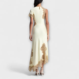 Margaret - Robe maxi avec détails en satin et en dentelle
