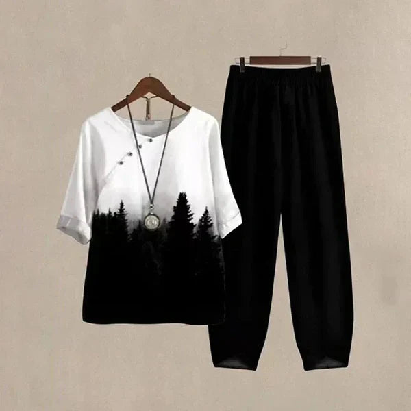 Lilou - Ensemble élégant de chemise et pantalon confortable
