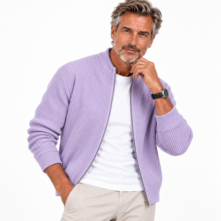 JORDAN |  Cardigan zippé côtelé