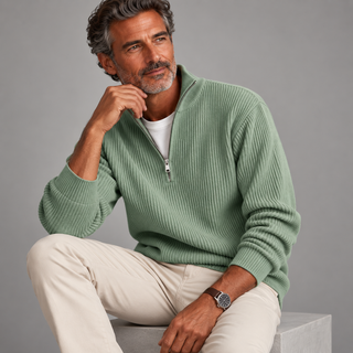 LEVI | Pull côtelé zippé