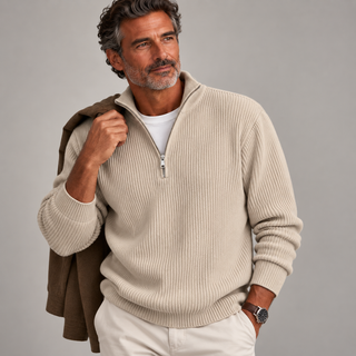 LEVI | Pull côtelé zippé