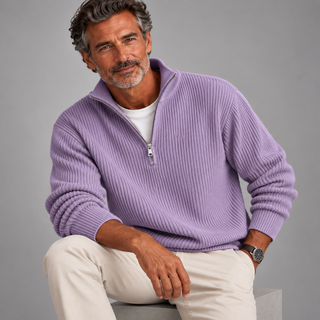 LEVI | Pull côtelé zippé