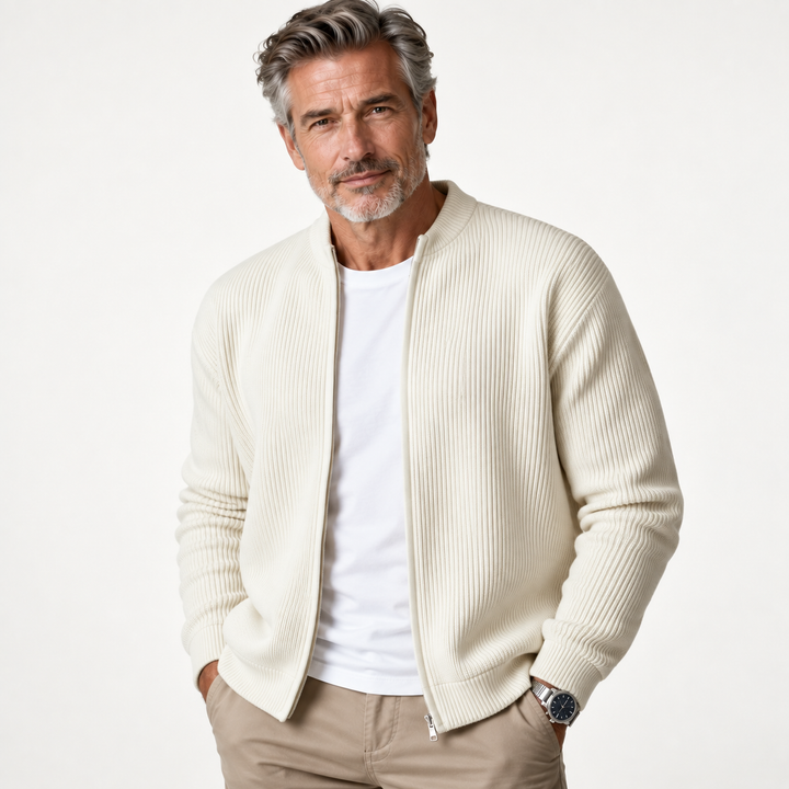 JORDAN |  Cardigan zippé côtelé