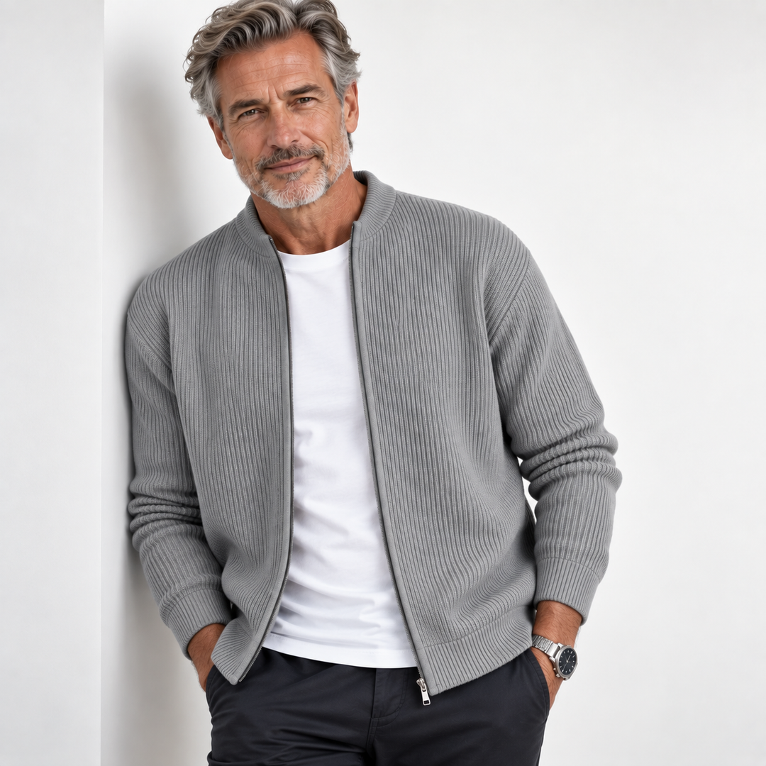 JORDAN |  Cardigan zippé côtelé