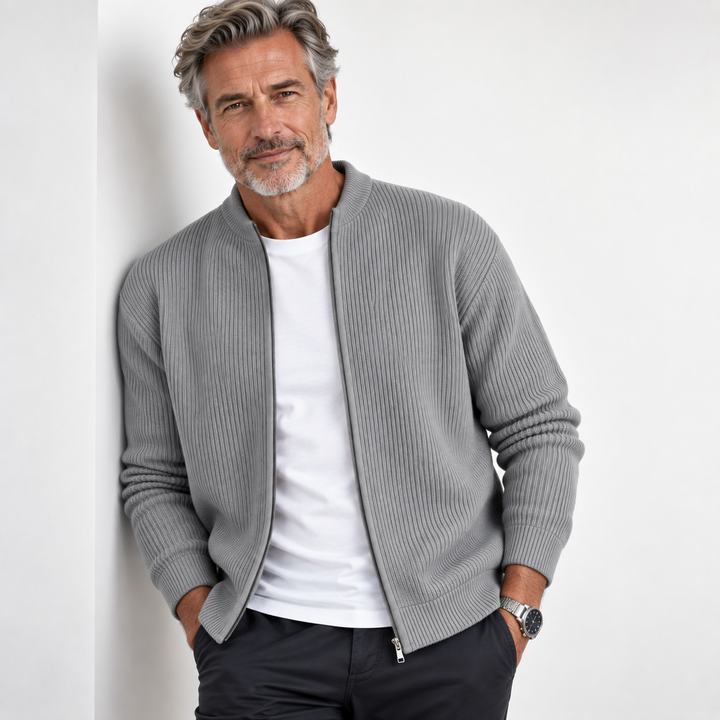JORDAN |  Cardigan zippé côtelé