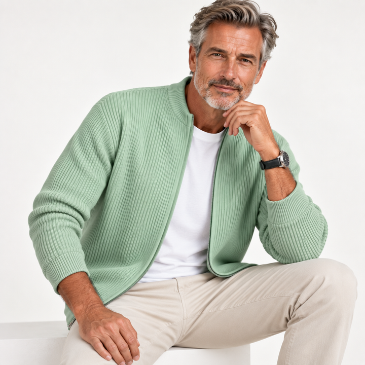 JORDAN |  Cardigan zippé côtelé