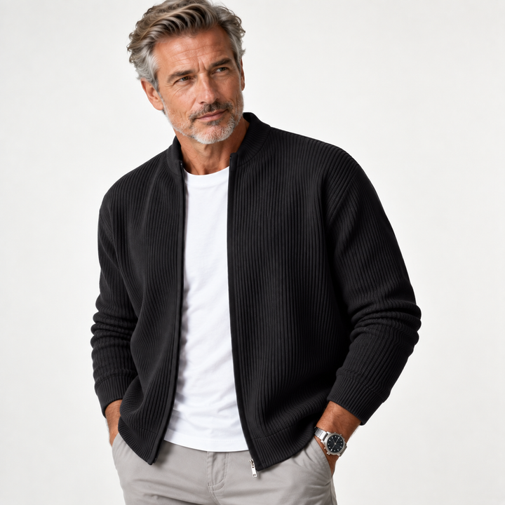 JORDAN |  Cardigan zippé côtelé