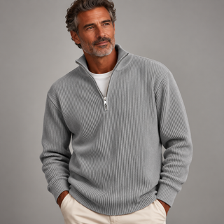 LEVI | Pull côtelé zippé