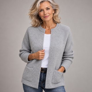Colette | Gilet Zippé en Maille Chaude à Poches