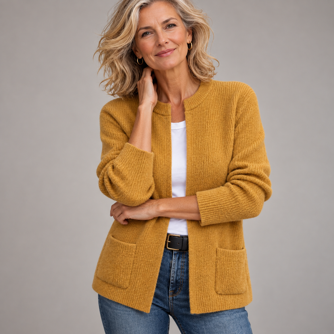 Colette | Gilet Zippé en Maille Chaude à Poches