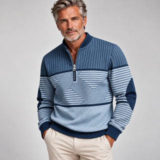 ELIOTT | PULL DEMI ZIP GÉOMÉTRIQUE