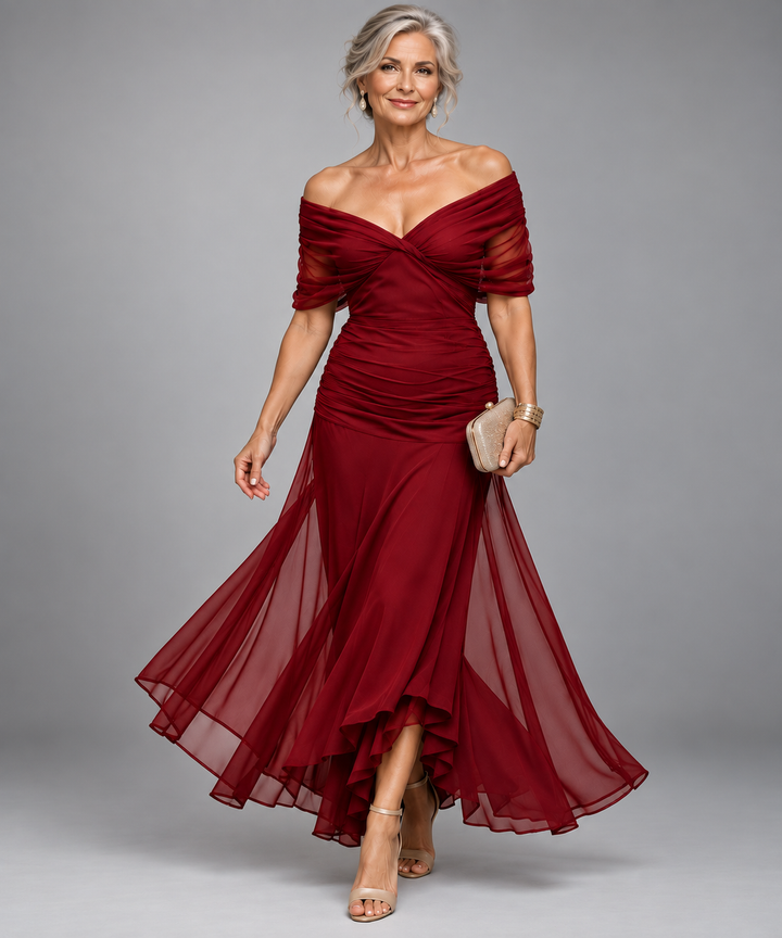Robe de soirée Madeline™ à manches drapées
