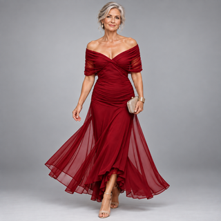 Robe de soirée Madeline™ à manches drapées