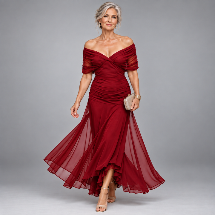 Robe de soirée Madeline™ à manches drapées