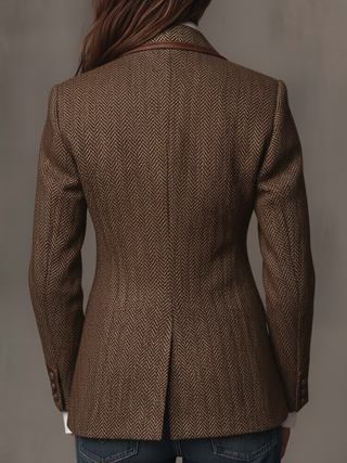 Gisèle | Blazer à Empiècements Imprimé Chevrons