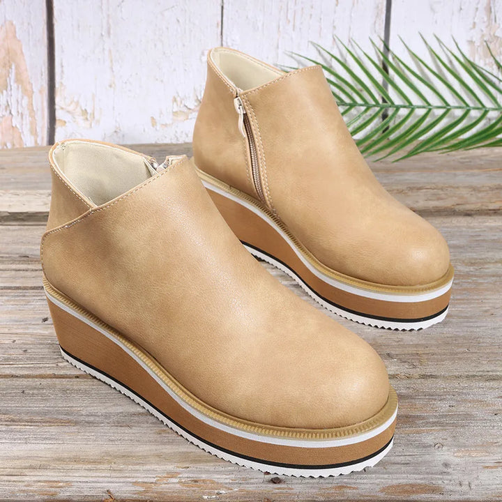 Coralie | Bottines Compensées à Zip Latéral