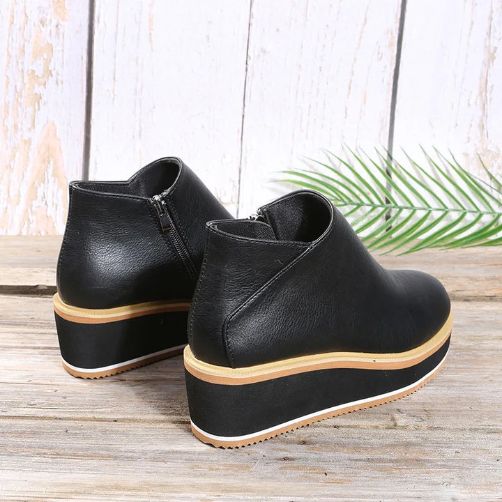 Coralie | Bottines Compensées à Zip Latéral
