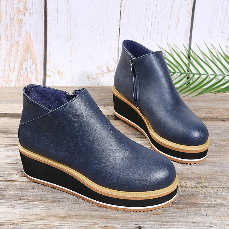 Coralie | Bottines Compensées à Zip Latéral
